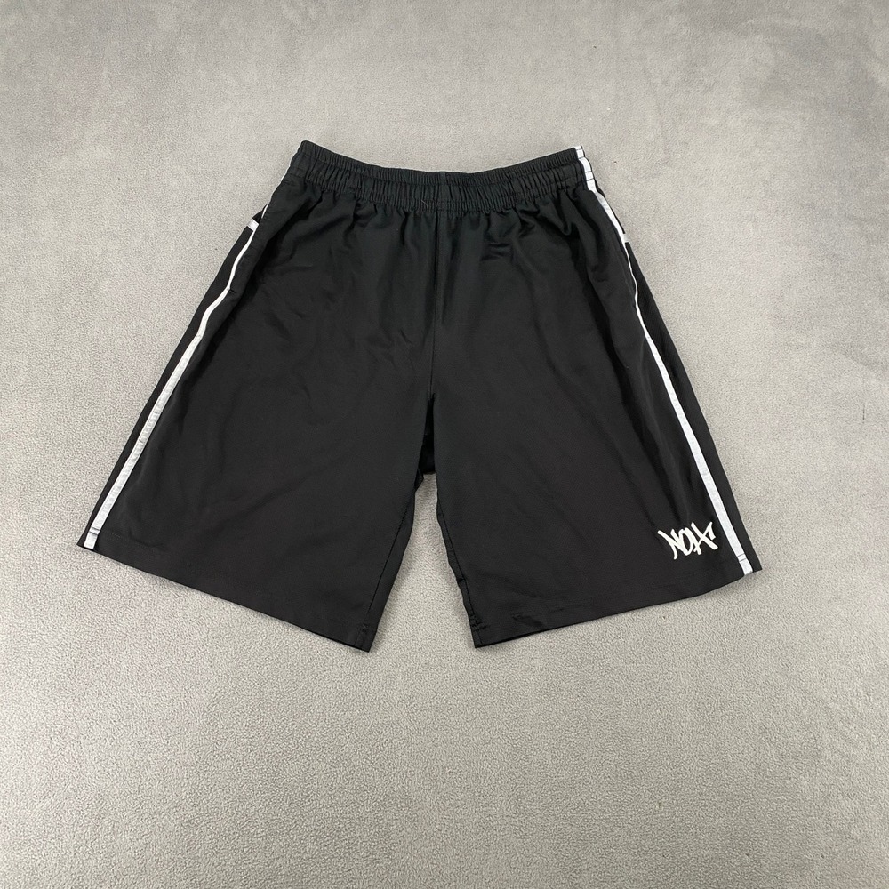 Noah NY Black Mesh Athletic Shorts Y2K Reflective Stripe Mens Small